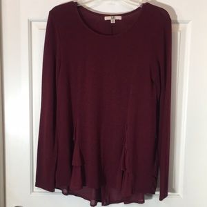 YA LAS ANGELES Jersey Knit Stretch Lightweight Cool Summer Fabric with Ruffles